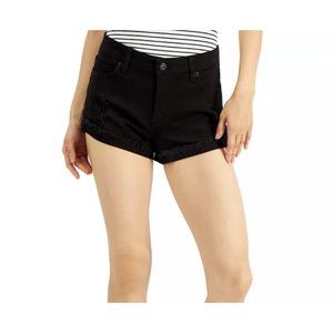 Juniors SZ 1/25 Celebrity Pink The Honey Cuffed Shorts Ryder Black